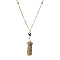 Chain Tassel Long Necklace - Goldtone