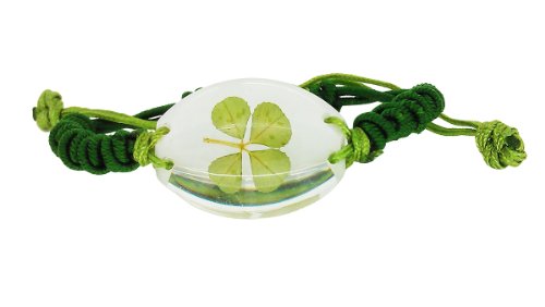 Celtic Real Four Leaf Clover Unisex Bracelet with Gift Box & Guarantee