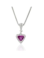 Diamond and Pink Sapphire Antique Style 18k White Gold Pendant