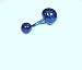 The Stainless Steel Jewellery Shop - Anodized Titanium Wire Belly Bar with Ball Ends Blue