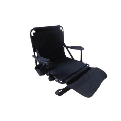 Trademark Innovations Stadium Chair with Under Seat Hooks and Padding, Black