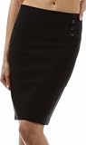 Above the Knee Stretch Pencil Skirt with Four Button Detail ( Various Colors & Sizes )