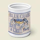 Blue Crab UTENSIL CROCK holder KITCHEN home decor NEW