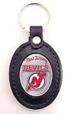 Large Leather & Pewter Team Key Fob - Devils