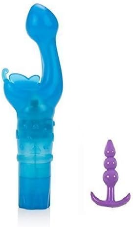 Blue Powerful Vibe Butterfly Kiss Stimulator Toys for Women Pleasure and Purple Anal Plug Toy