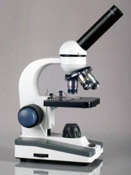 40X-1000X Student Biological Compound Monocular Microscope w/ Metal Framework, Optical Glass Lenses, Mechanical Stage, Coarse & Fine Focus