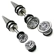 Stainless Steel Fake Expander with Clear CZ - Sold as a Pair