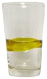 Hand Blown Glass Yellow Color Glass Band Tumbler 6"H 18oz Set of Four