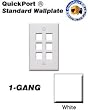 LEVITON 41080-6W 6-Port QuickPort Flush Mount Wallplate in White
