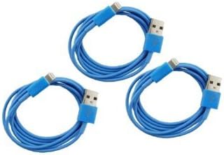 Giftoyou(TM) 1M*3pcs 3ft Colorful 8 Pin Lightning to USB 2.0 Data Sync Charger Cable Cord Wire for iPhone5 5C 5S iPod Touch 5th Gen, iPad 4,Pad Air, iPad Mini,iPod Nano 7th Gen colorful (Blue)