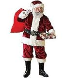 Deluxe Crimson Premier Plush Santa Suit - Adult Standard Costume