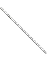 14k Wg 5.0mm Flat Figaro Chain, Best Quality Free Gift Box Satisfaction Guaranteed
