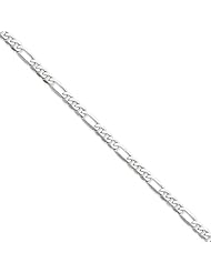 14k White Gold 5.0mm Flat Figaro Chain
