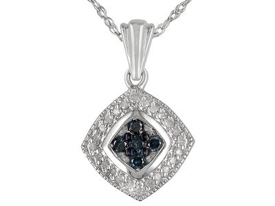 Click here for .25CTW WHITE AND IRRADIATED BLUE DIAMOND PLATINUM... prices