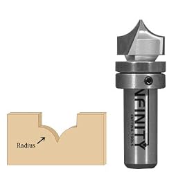 58-504B, 1 2 Shank Radius Grooving Router Bit, 3 8 Cutter Radius With Bearing Kit by Bearing Kits