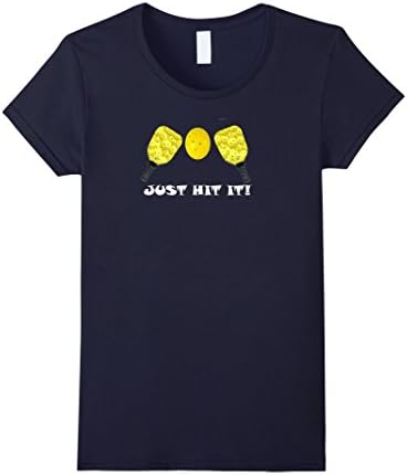 Women's Pickleball Just Hit It Mens Women Kids Custom Funny T Shirt Large Navy