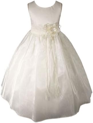AMJ Dresses Inc Little Girls Ivory Flower Wedding Dress E1002 Sz 6