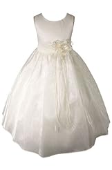 Girls Tea Length Flower-Girl Dress/Pageant Dress/Wedding Dress 