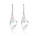 Aurora Borealis Crystal Galactic Vertical Silver Earrings Used Swarovski Crystals