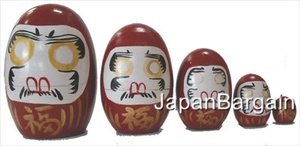 Red Matryoshka Daruma Nesting Doll #MD3/R