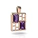 14k Rose Gold Emerald-cut Genuine Amethyst Pendant title=