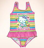 Hello Kitty Scoop Neck Stripe Frill Swimsuit