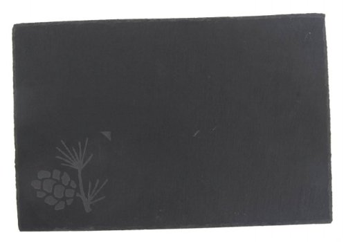 Etched Pine Cone Slate Cheese Board with Chalk; 12 x 8