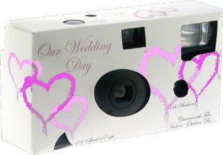 Three Hearts Disposable Wedding Camera