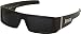 JY8509COL8 Wide Arm Rectangular Black Frame Smoke Lens Fashion Sunglasses with Skulls - Black Frame - Smoke Lens