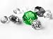 Wallmonkeys Peel and Stick Wall Decals - Green Gemstone among Colorless Gemstones - Removable Graphic