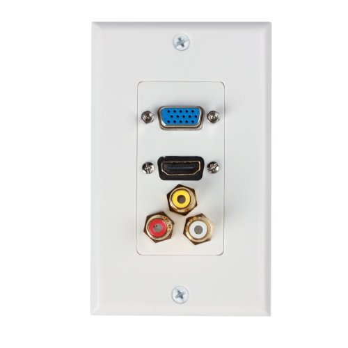Century Accessory HDMI VGA 3RCA Composite Audio Video Wall Face Plate Panel