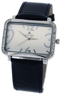 Louis Arden Women’s Black Diamond Rectangle Vegan Watch