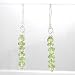 Green Peridot and Sterling Silver Dangle Earrings, #8629