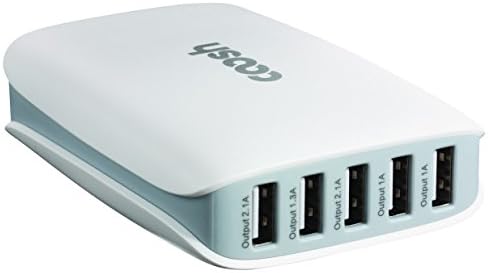 Coosh 25W 5 Port USB Desktop Rapid Charger for iPhone 6, 6 Plus, 5s 5c 5, iPad Air, iPad mini, Galaxy S5 S4, Note 3 2, the new HTC One (M8), Nexus and More