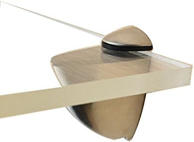 Luangter Solid Metal Adjustable Wood/Glass Shelf Bracket Wall Mount 2 Pcs or One Pair SMALL, Brushed Nickel
