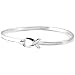 Jewelry : Sterling Silver Breast Cancer Awareness Inspirational Ribbon Bangle Bracelet 8 inch Diameter