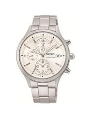 Seiko Chronograph Silver Dial Stainless Steel Ladies Watch SNDX11