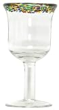 Hand Blown Glass Confetti Wine Glass 7.25"H 10oz Set of Four