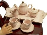 Princess Pink Miniature Fine China Tea Set Perfectly Sized for American Girl Dolls