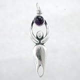 Amethyst Lunar Goddess Pendant in Sterling Silver, #8717