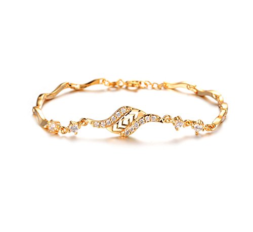 Qinggetme Women Micro AAA Zirconium Inlay Rhinestone Bracelet