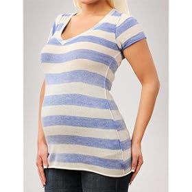 Buy A Pea in the Pod Collection: Autumn Cashmere Short Sleeve Striped Maternity Sweater by Autumn Cashmere
