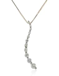 10k Yellow Gold Diamond Journey Pendant Necklace (1/4 cttw, I-J Color, I3 Clarity), 18"