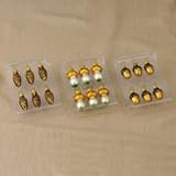 1.5 MINIATURE FOREST GLASS ASSORTMENT 6PC 3/ASSTD BOXES: PINECONES, MUSHROOMS & ACORNS.