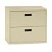Sandusky 400 Series Putty Steel Lateral File Cabinet with Plastic Handle, 30" Width x 27-1/4" Height x 18" Depth, 2 Drawers