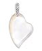 Beautiful White Mother Of Pearl In A Heart Shape title=