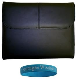 Black Leather Executive Carrying Case for Asus Eee Pc 1000he 10-inch Netbook Asus Eee Pc 1000he Asus Eee Pc 1000ha + Bonus Wisdom*courage Wristband (Asus 1000 Netbook Not Included)
