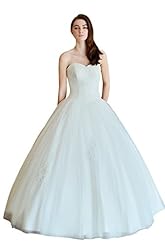 Strapless  Lace-Up Pleated Tulle Sweetheart  Ball Gown  Dress with a Brush/Sweep Train 