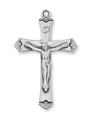 Solid .925 Sterling Silver Crucifix Cross Comes With 18" Chain In Gift Box Patron St. Saint Medal Pendant Necklace Gift New