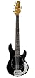 Ernie Ball Music Man Classic Collection StingRay 5 String Bass - Single Humbucker Black Finished Birdseye Maple Neck Black Pickguard
